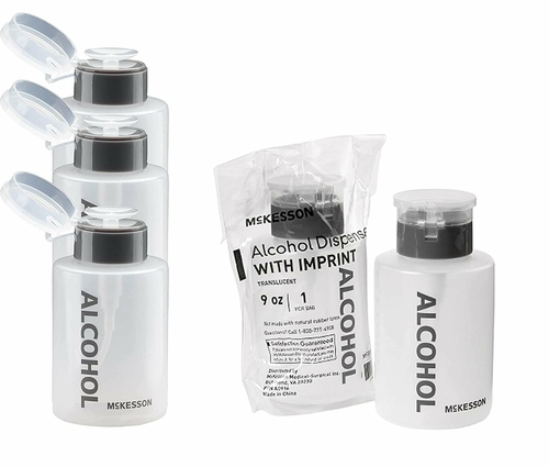 McKesson Pack of 12 Portable Refillable Plastic Alcohol Bottles 9 oz.