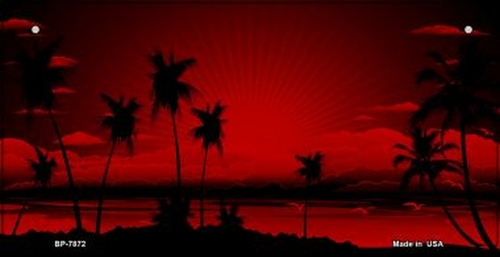 Smart Blonde BP-7872 3 x 6 in. Sunset Red Novelty Metal Bicycle Plate