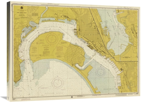 Global Gallery GCS-450548-36-142 36 in. Nautical Chart - San Diego Bay