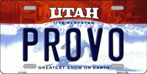 Smart Blonde LP-10188 Provo Utah Background Novelty Metal License Plat