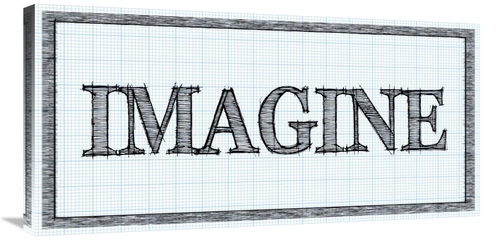 Global Gallery GCS-453838-1836-142 18 x 36 in. Sketched Words - Imagin