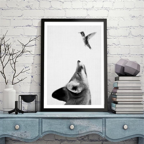 Forest Animal Fox With Bird Posters And Prints