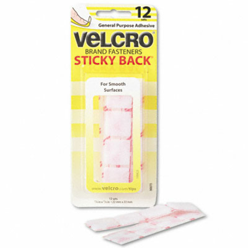 Fabric Hook and Eye 90073 Sticky-Back Hook & Loop Square Fasteners