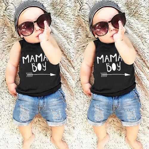 Summer Toddler Baby Boys Letter Print Vest