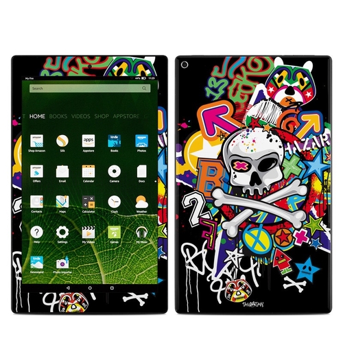 DecalGirl AKHD10-SKULLDAZE Amazon Kindle Fire HD10 2015 Skin - Skullda