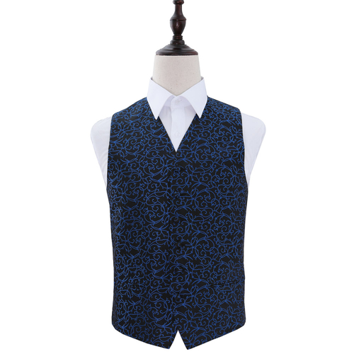 Swirl Waistcoat - Black & Blue, 40'