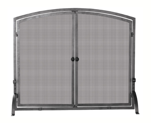 Uniflame S-1146 Single Panel Olde World Iron Screen With Doors - Mediu