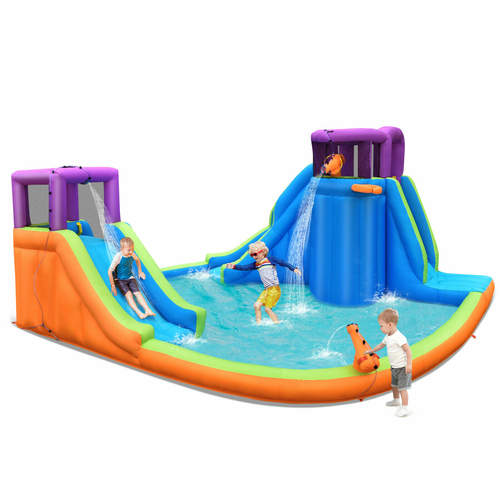 Inflatable Bouncy Castle Water Park Double Water Slide