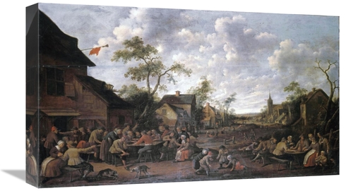 Global Gallery GCS-277435-22-142 22 in. Peasants Feasting on a Village