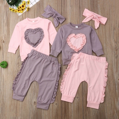 0 24M Baby Hearts Lovely Clothes Sets Babies