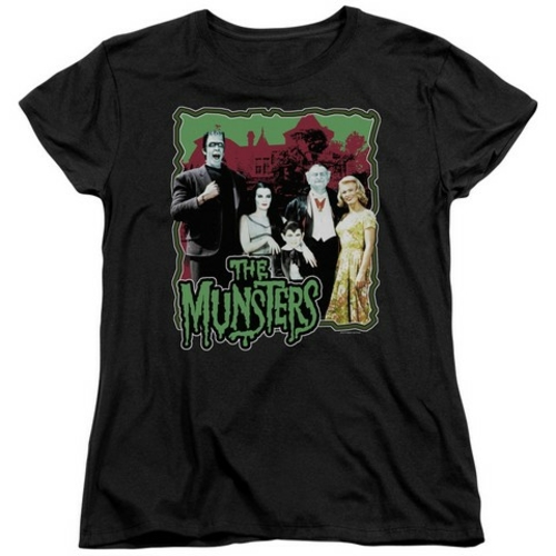 Trevco Munsters-Normal Family Short Sleeve Womens Tee, Black - 2X