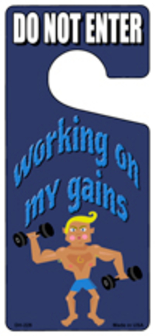 Smart Blonde DH-228 4 x 9 in. Working On My Gains Novelty Metal Door H