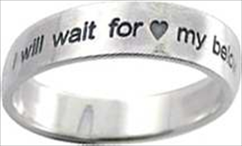 Solid Rock Jewelry 37929 Ring I Will Wait Flat Band Style 830 Stainles