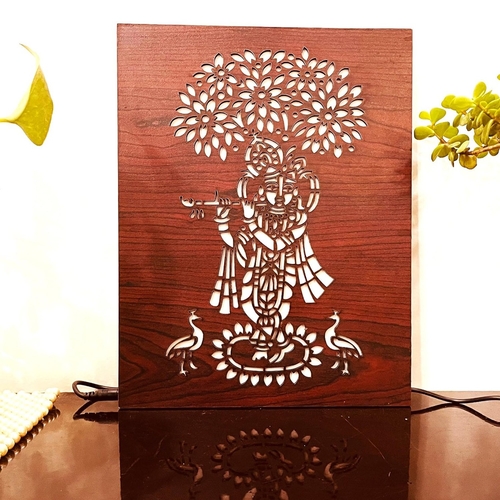 Wooden Spritual God Figurines LED Wall Night lamp