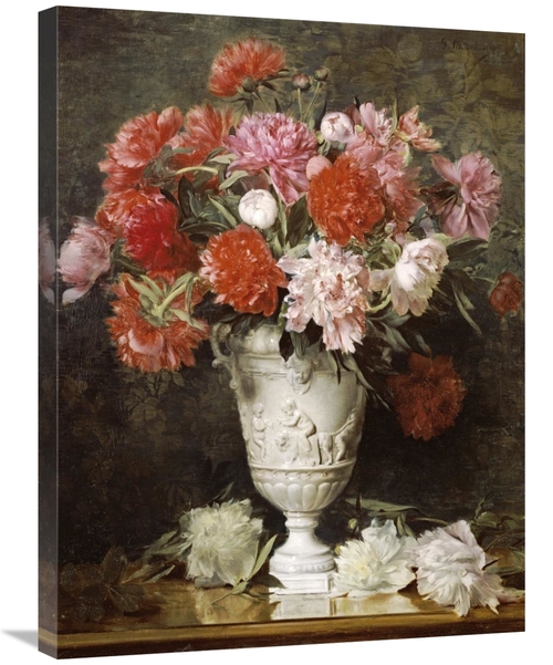 Global Gallery GCS-267238-30-142 30 in. Peonies in a Vase on a Table A