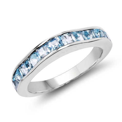 2.25 Carat Genuine Blue Topaz .925 Sterling Silver Ring