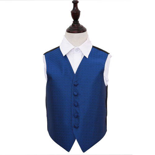 Greek Key Waistcoat - Boys - Royal Blue, 32'