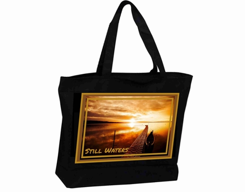 Tote Bag XL Travel Poster Still Waters at Sunset Great Photo