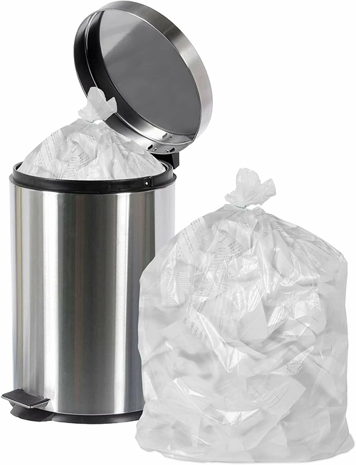 Pack of 250 Clear Polyethylene Trash Bags 33 x 40. HDPE 33 Gallon