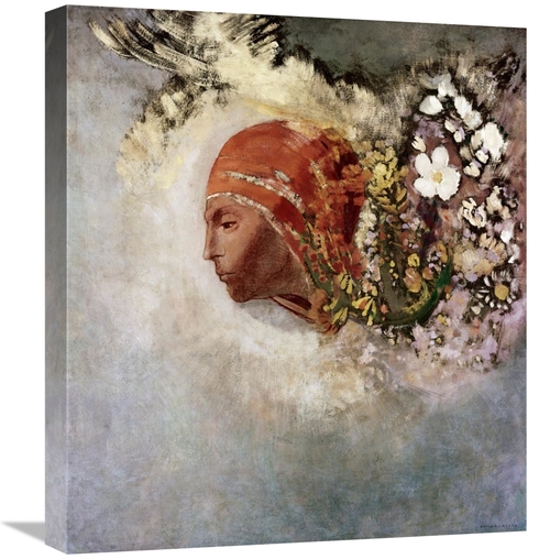 Global Gallery GCS-279550-22-142 22 in. Head with Flowers Art Print - 