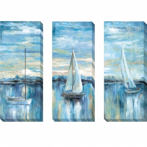 Artistic Home Gallery 1230342G Evening Bay 3-Pc Canvas Set - 12 in.