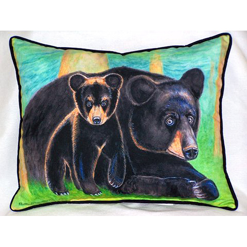 Betsy Drake HJ219 Bear & Cub Large Pillow 16 x 20