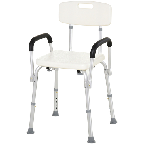 HOMCOM  Medical Shower Chair AdjustableBathtub Bench Bath Seat with