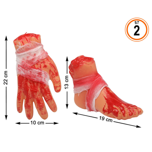 Halloween Decorations Amputee Feet Hands 22 x 13 cm