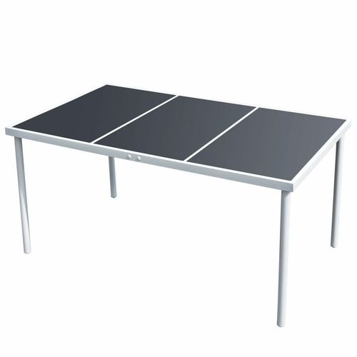 Garden Table 74.8"x35.4"x29.1" Black Steel