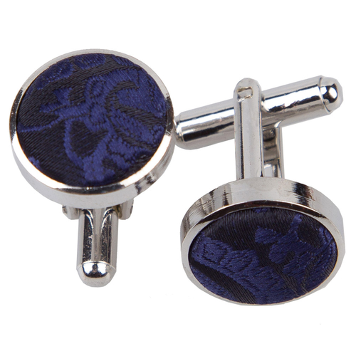 Paisley Cufflinks - Navy Blue