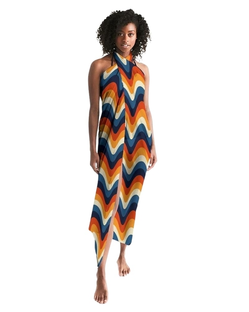 Sheer Geometric Multicolor Swimsuit Cover Up