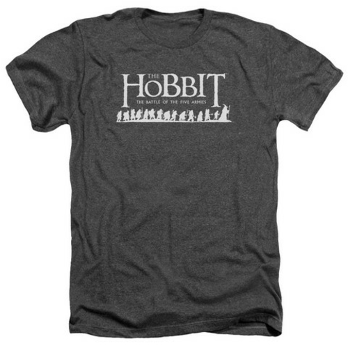 Trevco Hobbit-Walking Logo Adult Heather Tee- Charcoal - Medium