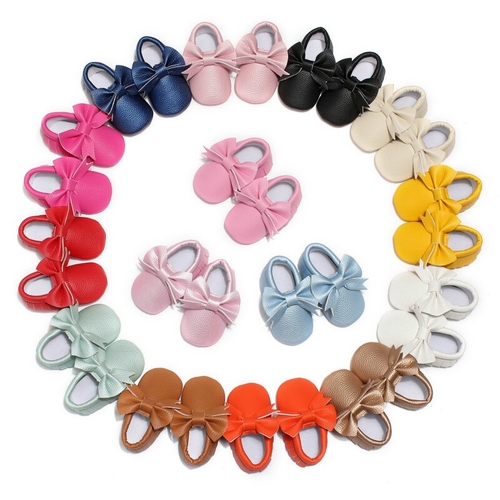 Hongteya Brand New Baby Moccasins PU leather