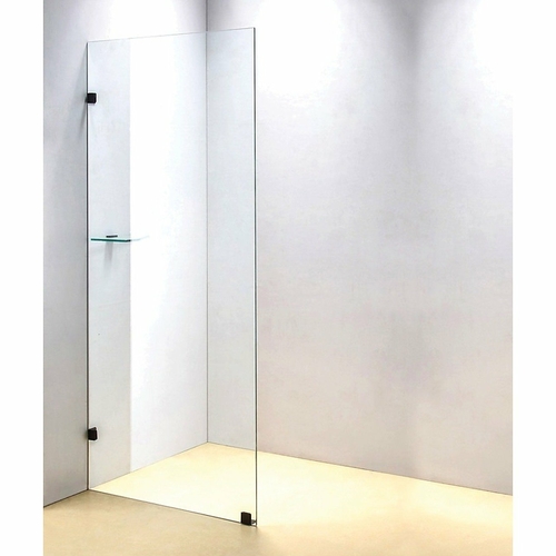 80 x 210cm Frameless 10mm Safety Glass Shower Screen BLACK