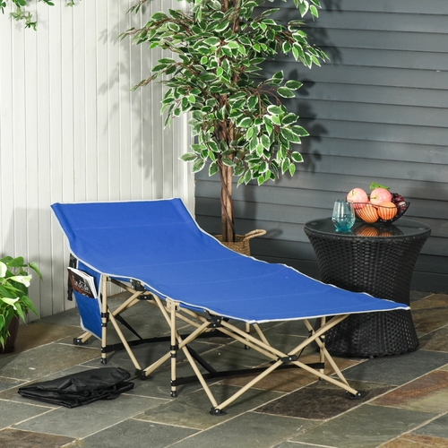 Outsunny Wide Folding Camping Cot Single Person Portable Outdoor