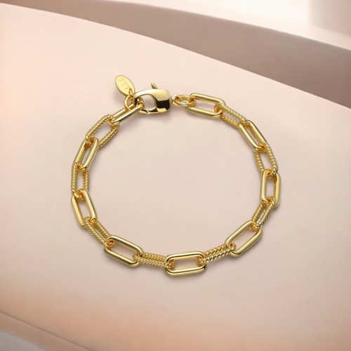 Paperclip Chain Link Minimalist Hypoallergenic Lobster Claw Bracelet