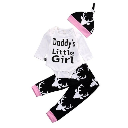 New Hot 2018 Newborn Baby Deer Letter Print Romper