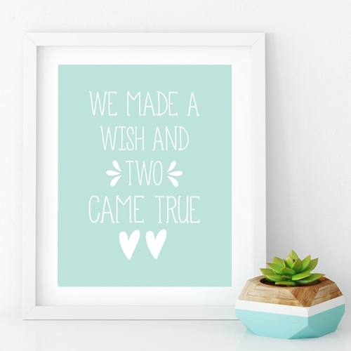 Twin Quote Canvas Art Prints - We Made A Wish and