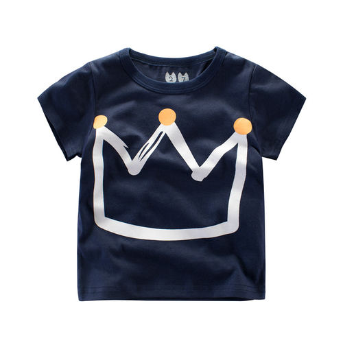 Cartoon Child Boy T-Shirt Cute Crown Short Sleeve