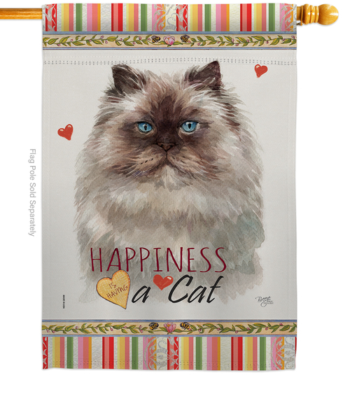 Breeze Decor H110192-BO 28 x 40 in. Cat Colourpoint Persian Happiness 