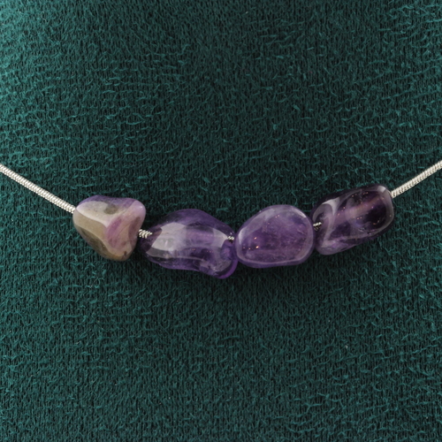 Amethyst from Brazil 4 beads necklace