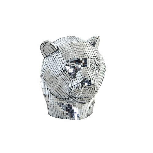 Decorative Figure DKD Home Decor Silver Leopard Resin (31 x 27 x 32