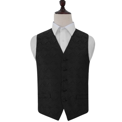 Paisley Waistcoat - Black, 44'