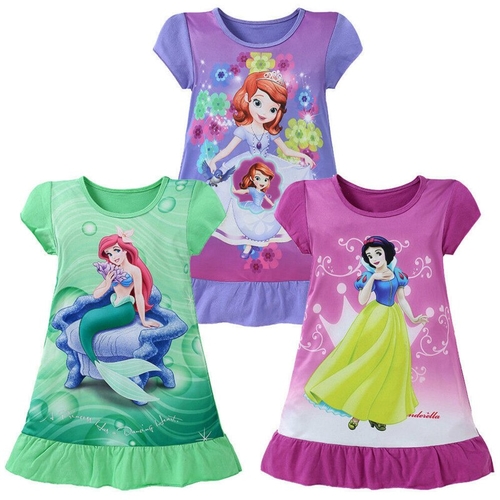 2019 Lovely Kids Girls Cartoon Cotton Dress