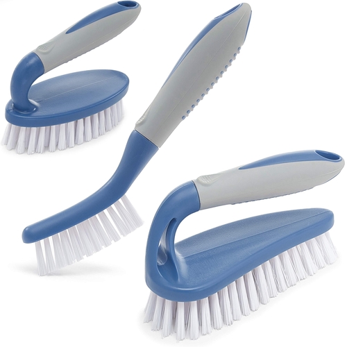 Scrub Brush Set of 3pcs   Cleaning Shower Scrubber with Ergonomic