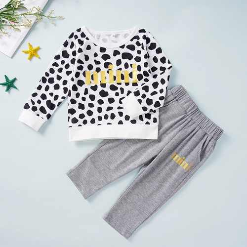 2019 boy clothes winter print Dot Letter