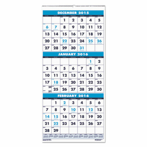 House Of Doolittle 3646 2015-2017 Three-Month Format Wall Calendar,
