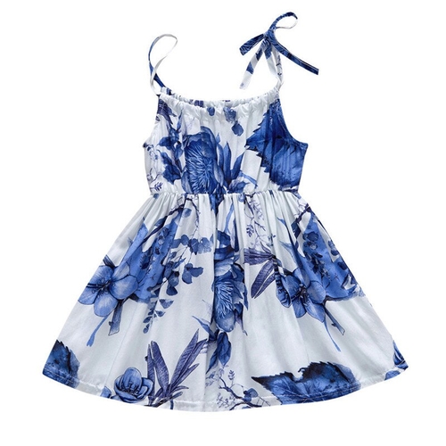 Kid Baby Girls Dresses Summer Clothing Blue