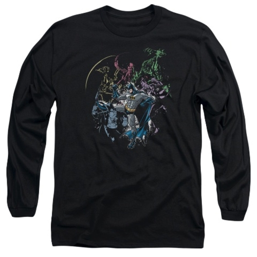 Batman-Surrounded - Long Sleeve Adult 18-1 Tee - Black, Small