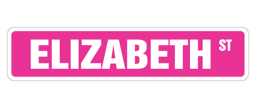 SignMission SS-Elizabeth 4 x 18 in. Childrens Name Room Street Sign - 